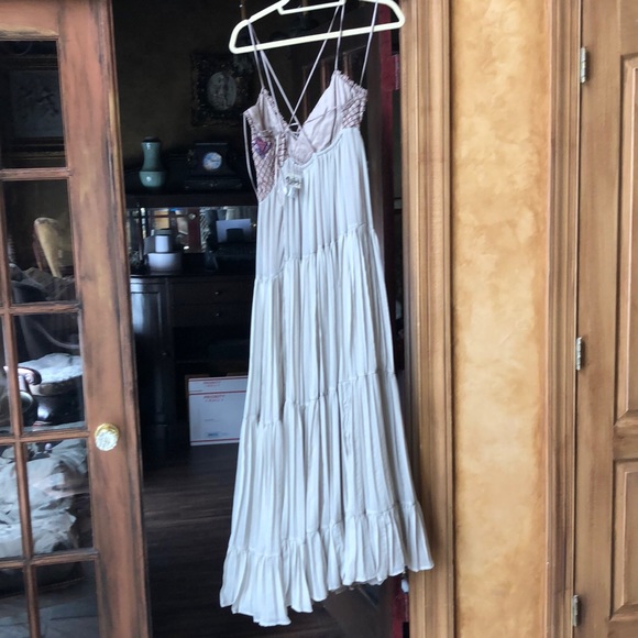 Free People Embroidered Jeweled Bead Maxi Gown 12 - Picture 7 of 8